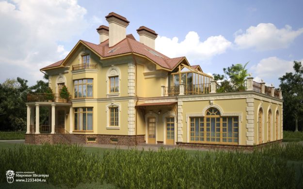 image for загородный дом из кирпича Бьюминьер в «Классическом стиле».