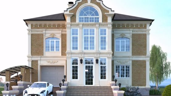 image for особняк из кирпича Нобльман хаус в стиле "Современная классика".