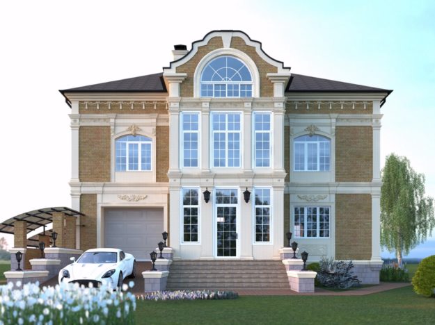 image for особняк из кирпича Нобльман хаус в стиле "Современная классика".